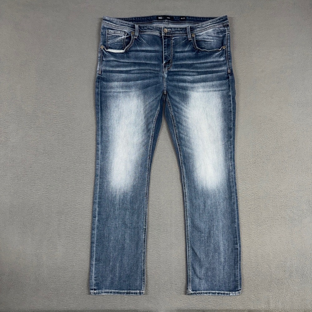 BKE Jeans Mens 40x32 Blue Derek Straight Stretch Dark Denim Whiskered Preppy